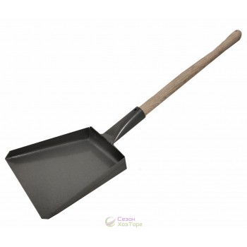 Совок для сміття металевий з дерев'яною ручкою 45 см